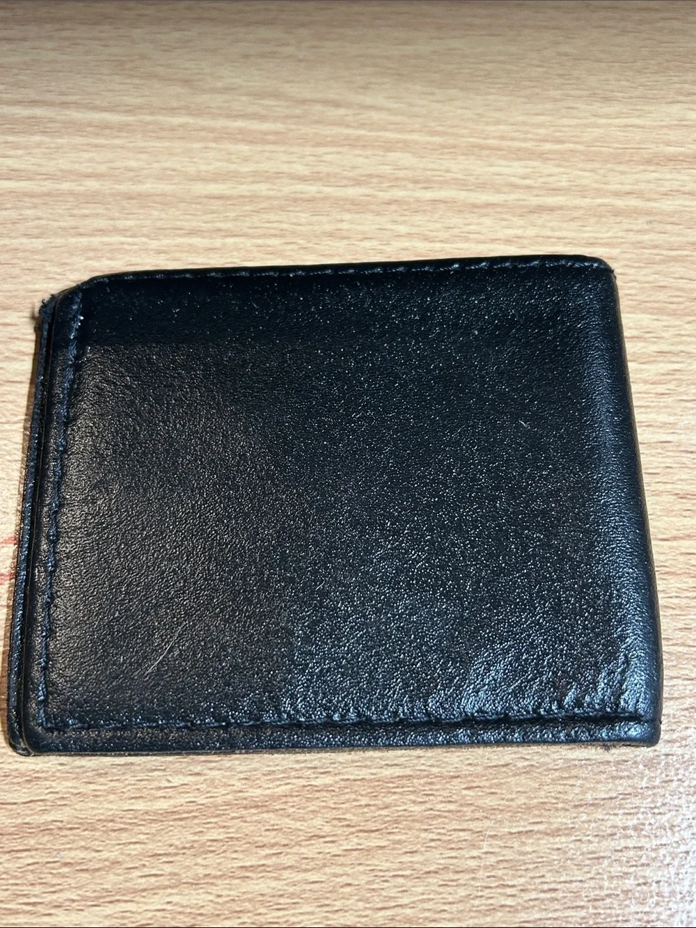 VTG 1980s Official Harley Davidson Eagle Logo Black Leather Bifold Wallet USA